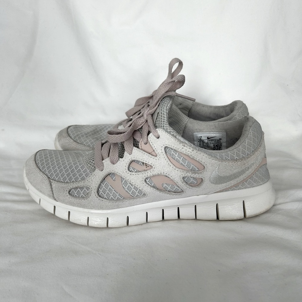Nike Sneakers Free Run 2 Running Shoes Size 9 Gray Pink